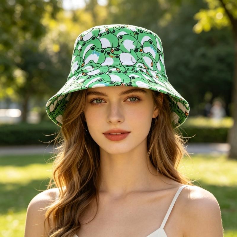 A52E Frogs Print Bucket Hat So - Packable Hat Nylon review and price
