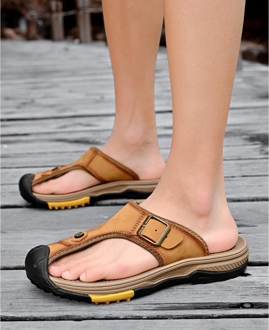 Genuine Leather Sandals Men Br - Flip Flop Leather Men review and price