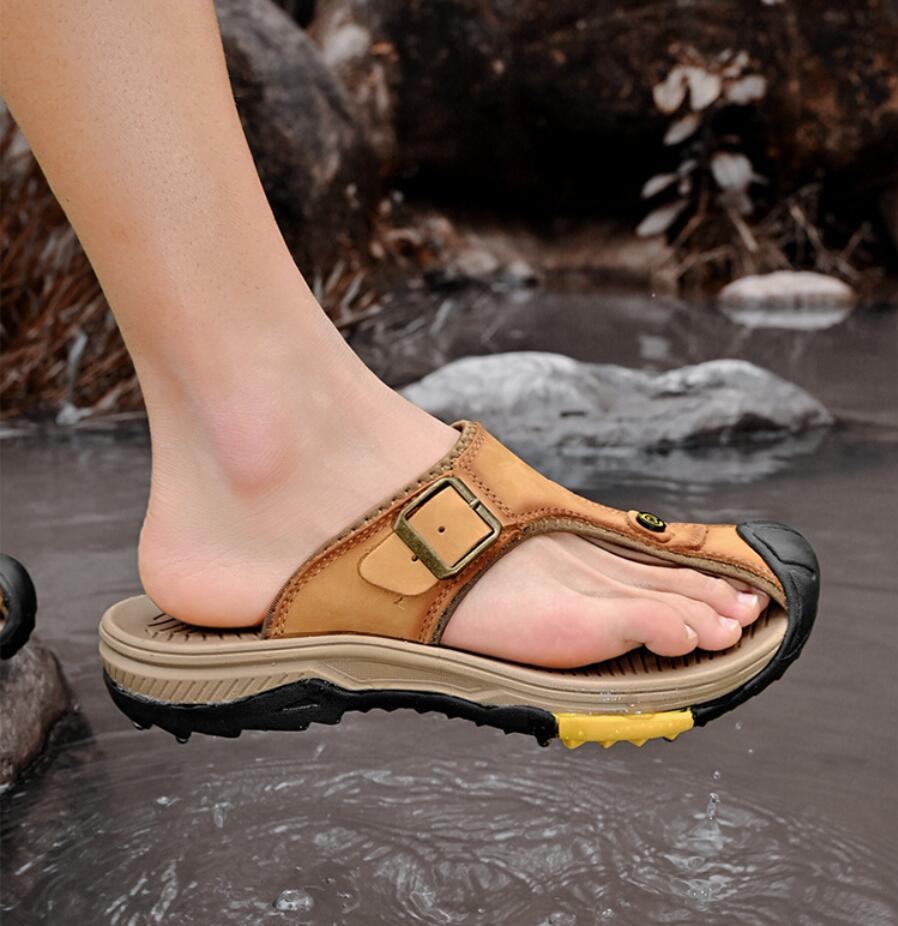 Genuine Leather Sandals Men Br - Flip Flop Leather Men review and price