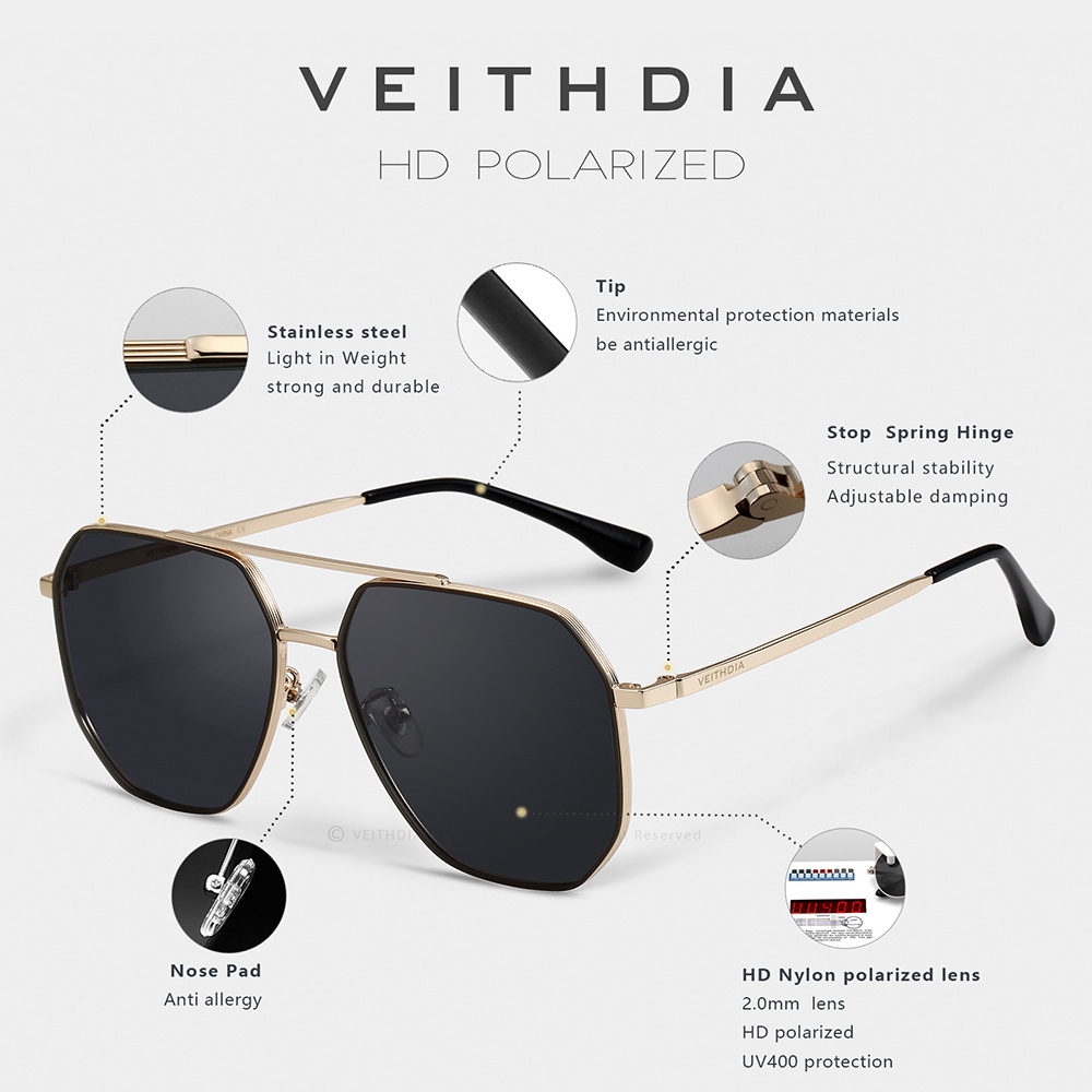 VEITHDIA Brand Nylon Material  - Sunglasses Aviator Polarized review and price