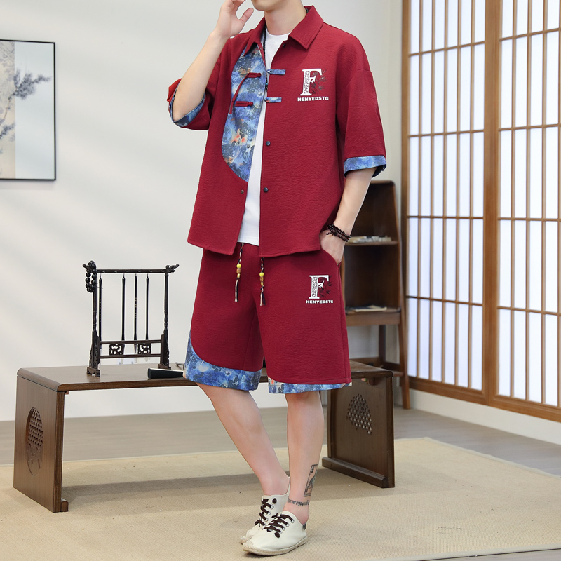 Summer Men's 2-Piece Kimono Se - Resort Shirt Floral review and price