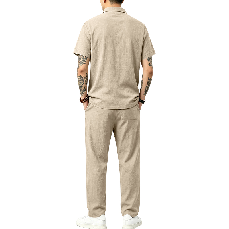 Men's 2 Piece Polo Set Short S - Short Linen Drawstring review and price