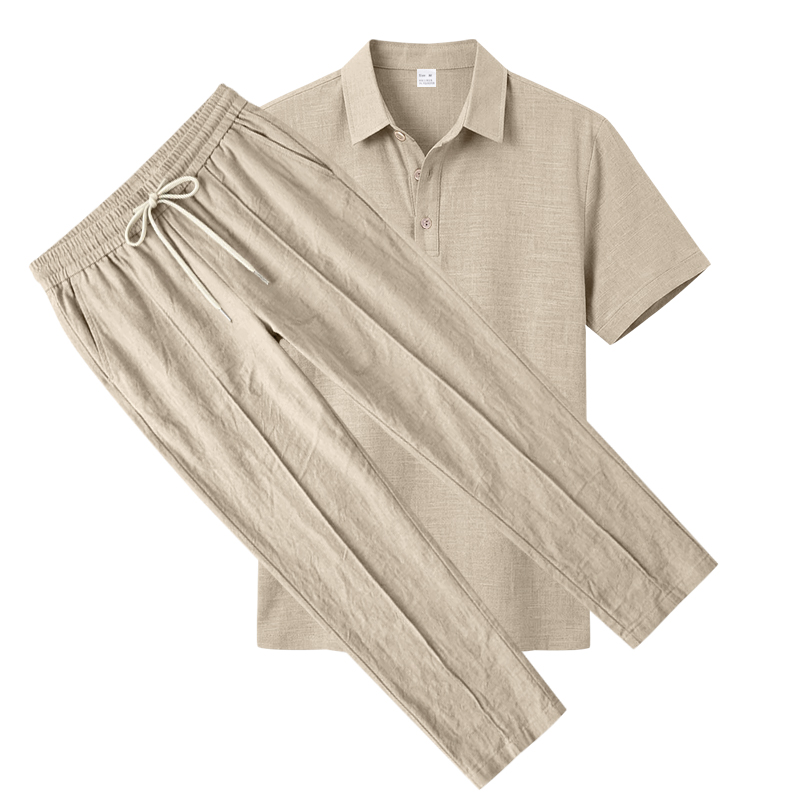 Men's 2 Piece Polo Set Short S - Short Linen Drawstring review and price