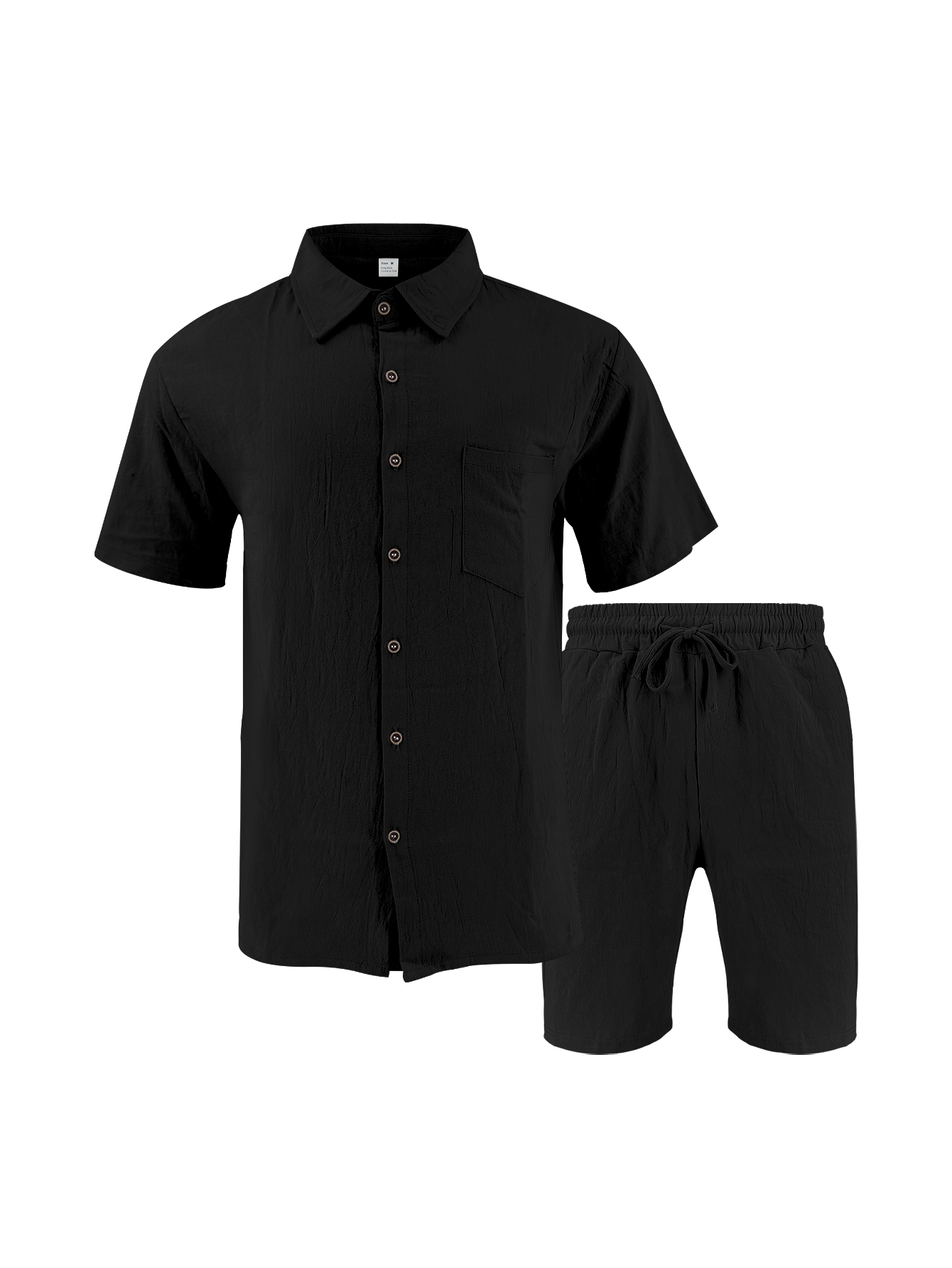 Men Linen Textured Two-Piece S - Short Linen Drawstring review and price
