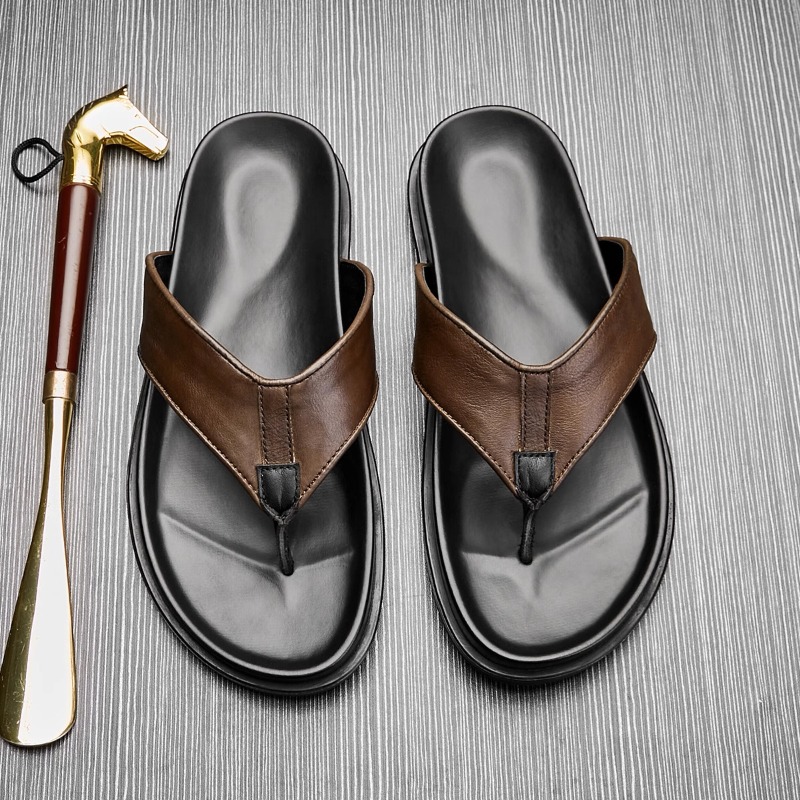 2026 Summer New Mens Genuine L - Flip Flop Leather Men review and price